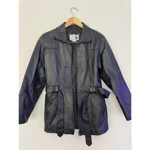 MODERN IMAGES VINTAGE 1990S WOMANS 100% LEATHER belt JACKET SIZE SMALL